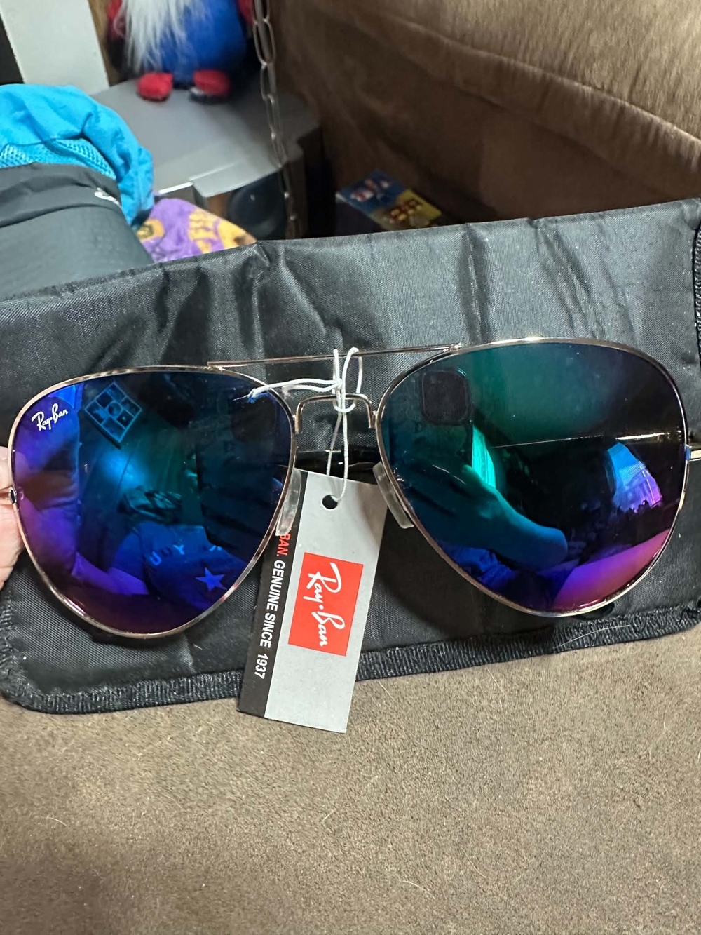 Ray-Ban Aviator Sunglasses - Blue Mirrored Lenses